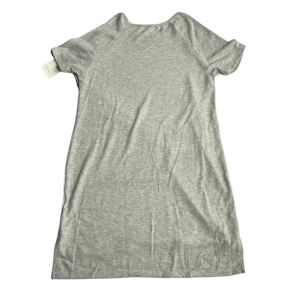 Hye Park And Lune Sweater Tunic Size Medium Gray White Short-Sleeve NWT - Picture 2 of 5